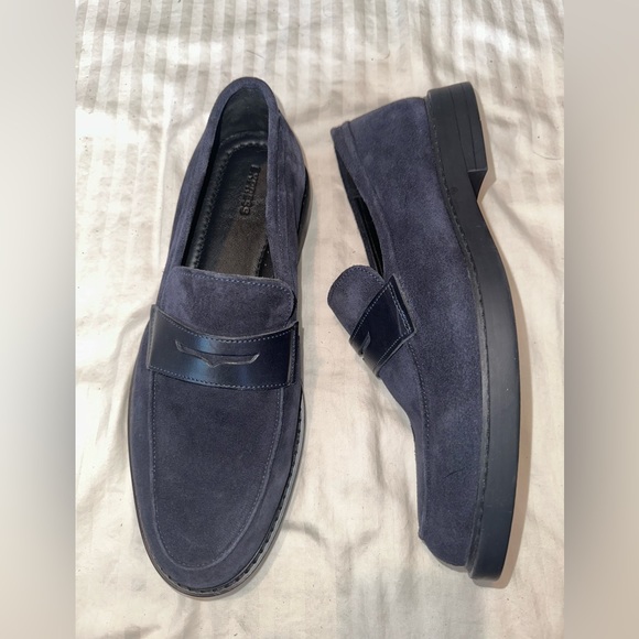 BRAND NEW Express Genuine Suede Blue Loafer Dress Shoes Size 10
